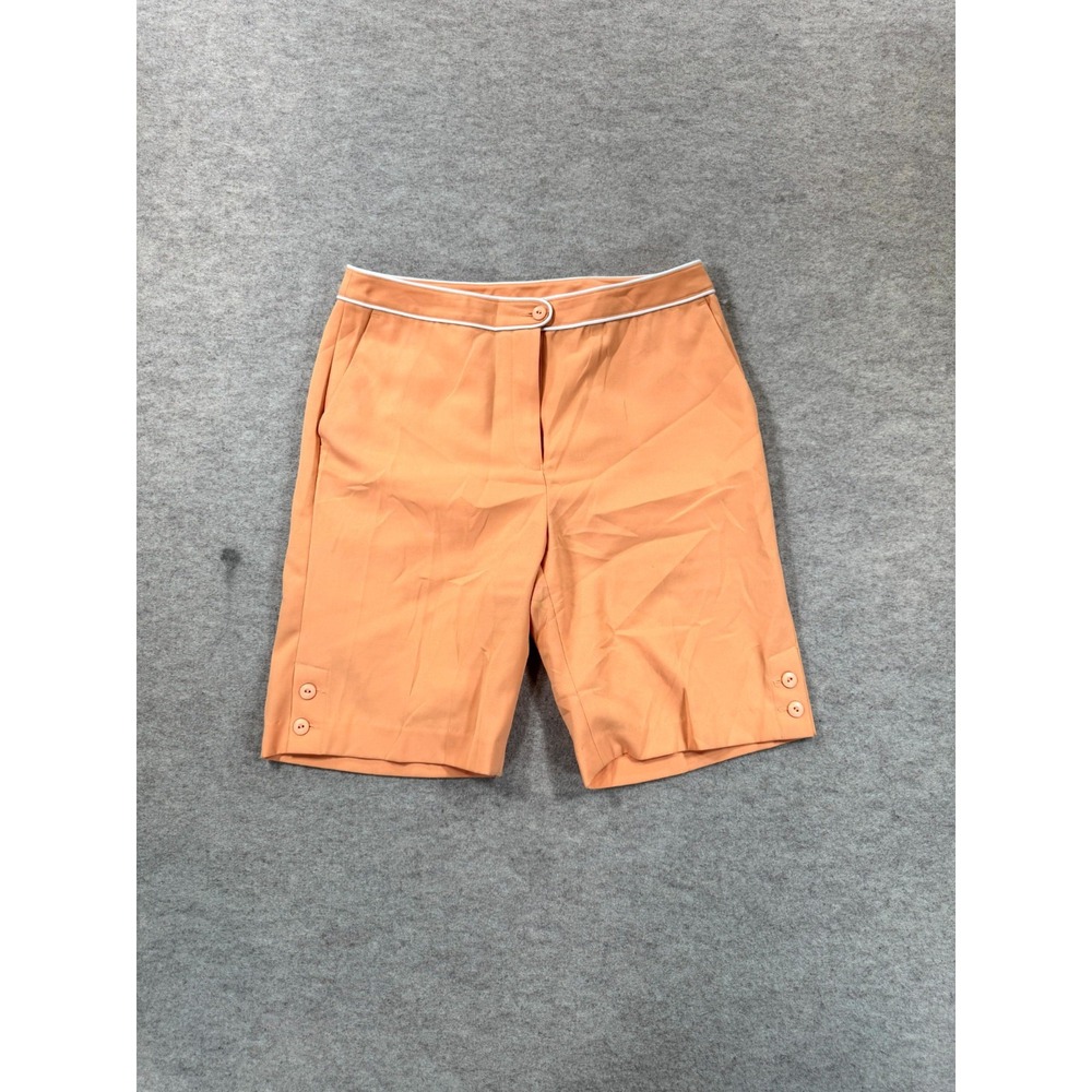 EP Pro Golf Shorts Womens 6 Peach Pockets Stretch Flat Front Button Detail